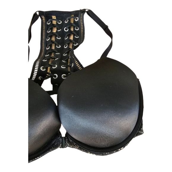 VICTORIA'S SECRET Black Corset Back Bombshell Bra - Size 34DD - Picture 3 of 7